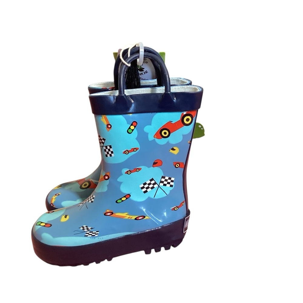 Mucky Wear Kids Racing Car Rain Boots - Blue